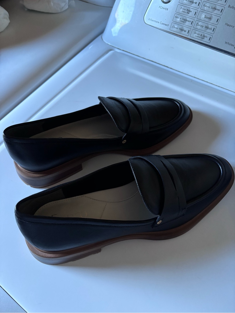 NWT Franco Sarto Edith 2 Black Leather Penny Loafers Size 8.5